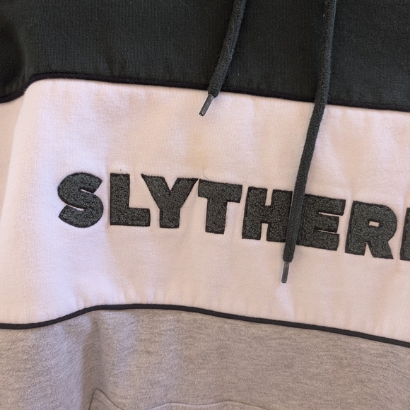 Colorblock Hooded Sweatshirt - Black/White/Gray - Picture 2 of 6